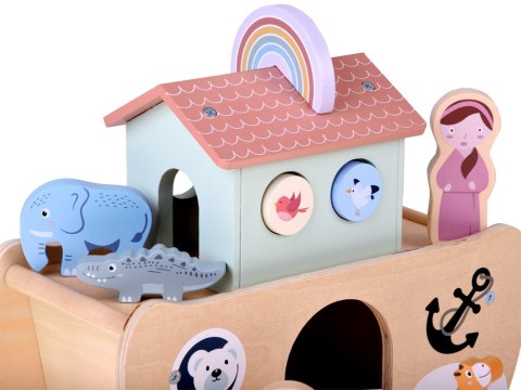 JOKOMISIADA Drewniana Arka Noego + figurki zwierząt Edukacyjna zabawka Sorter ZA5931