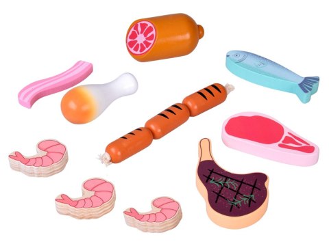 JOKOMISIADA Drewniana SKRZYNKA Z WĘDLINAMI - zestaw zabawkowych mięs dla dzieci ZA5942