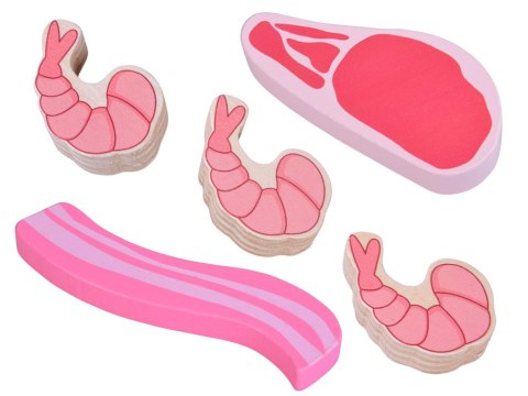 JOKOMISIADA Drewniana SKRZYNKA Z WĘDLINAMI - zestaw zabawkowych mięs dla dzieci ZA5942