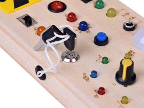 JOKOMISIADA Drewniana TABLICA manipulacyjna Montessori - elektryczne diody LED ZA5944