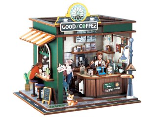 JOKOMISIADA Drewniane PUZZLE 3D Seria budynek Kawiarnia 120 ele oświetlenie ZA6012