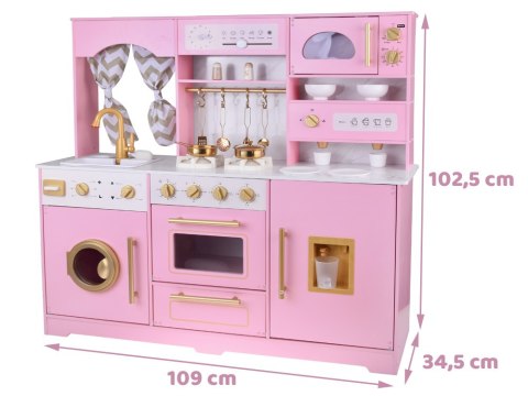 JOKOMISIADA Duża kuchnia drewniana interaktywna glamour złote dodatki ekspres ZA5933