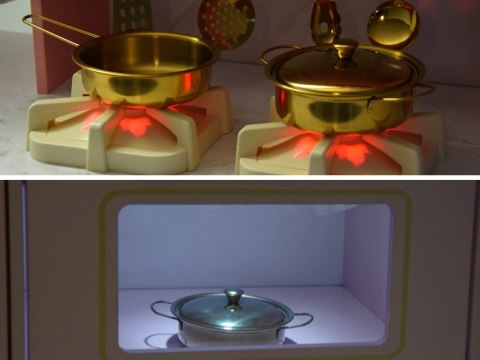 JOKOMISIADA Duża kuchnia drewniana interaktywna glamour złote dodatki ekspres ZA5933