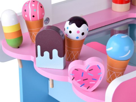 JOKOMISIADA Duża pastelowa budka z 8 lodami LODZIARNIA drewniana dla dzieci ZA5945