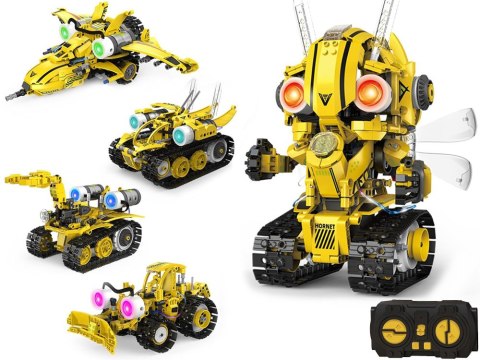 JOKOMISIADA Klocki Techniczne Robots Pro 5w1 Zestaw Pilot + światło LED 673ele RC0743