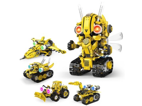 JOKOMISIADA Klocki Techniczne Robots Pro 5w1 Zestaw Pilot + światło LED 673ele RC0743