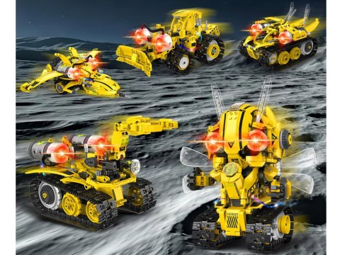 JOKOMISIADA Klocki Techniczne Robots Pro 5w1 Zestaw Pilot + światło LED 673ele RC0743