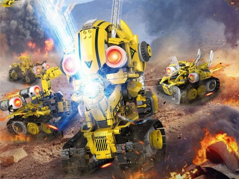 JOKOMISIADA Klocki Techniczne Robots Pro 5w1 Zestaw Pilot + światło LED 673ele RC0743