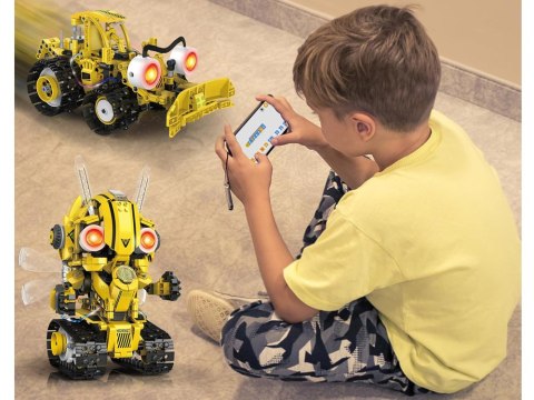 JOKOMISIADA Klocki Techniczne Robots Pro 5w1 Zestaw Pilot + światło LED 673ele RC0743