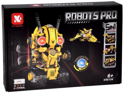 JOKOMISIADA Klocki Techniczne Robots Pro 5w1 Zestaw Pilot + światło LED 673ele RC0743