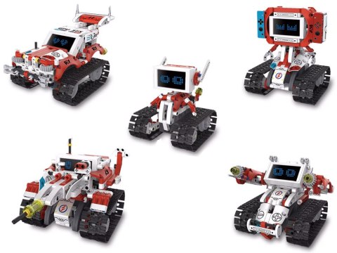 JOKOMISIADA Klocki Techniczne Robots Pro 5w1 Zestaw z Pilotem i Ekranem LED RC0741