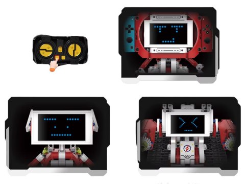 JOKOMISIADA Klocki Techniczne Robots Pro 5w1 Zestaw z Pilotem i Ekranem LED RC0741
