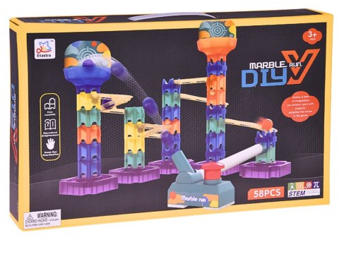 JOKOMISIADA Kolorowy Tor kulkowy Marble Run DIY z wyrzutnią 58-ele ZA5979