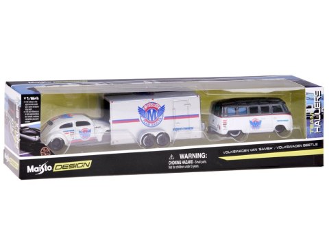 JOKOMISIADA Maisto Licencjonowane Auta Metalowe Volkswagen Van Samba i VW Beetle ZA5968