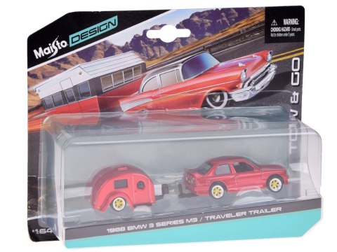 JOKOMISIADA Maisto Licencjonowane Auto Metalowe BMW M3 1988 Przyczepa kempingowa ZA5967