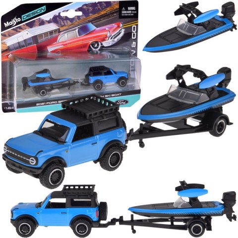 JOKOMISIADA Maisto Licencjonowane Auto metalowe Ford Bronco 2021 + łódź 1:64 ZA5969