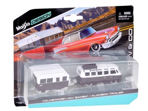 JOKOMISIADA Maisto licencjonowane auto Volkswagen VAN Samba przyczepa 1:64 ZA5959