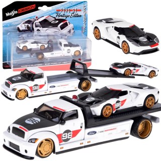 JOKOMISIADA Maisto zestaw auto metalowe Flatbed Ford GT Heritage 2021 1:64 ZA5957