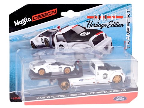JOKOMISIADA Maisto zestaw auto metalowe Flatbed Ford GT Heritage 2021 1:64 ZA5957