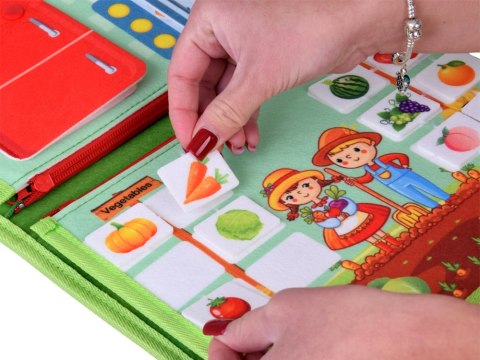 JOKOMISIADA Materiałowa edukacyjna książeczka manipulacyjna Montessori zegar ZA6022