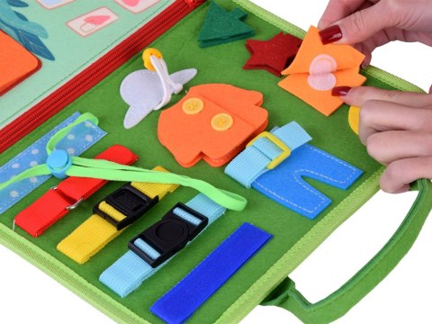 JOKOMISIADA Materiałowa edukacyjna książeczka manipulacyjna Montessori zegar ZA6022