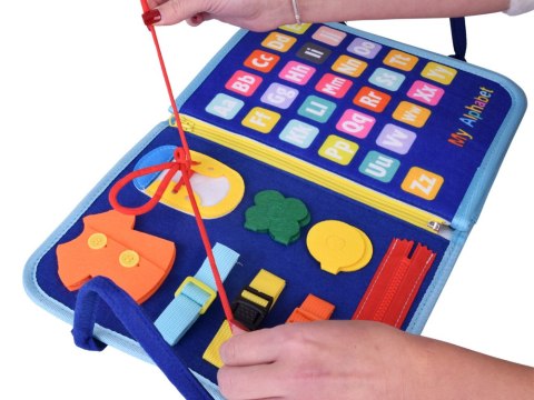 JOKOMISIADA Materiałowa książeczka manipulacyjna edukacyjna + tablica markery ZA6024