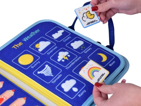 JOKOMISIADA Materiałowa książeczka manipulacyjna edukacyjna + tablica markery ZA6024