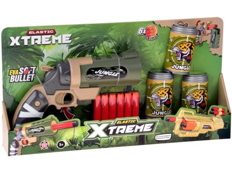 JOKOMISIADA Pistolet na piankowe naboje + puszki zestaw strzelecki dla dzieci ZA5981