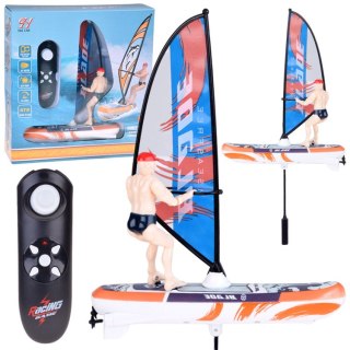 JOKOMISIADA Zdalnie sterowany świecący WINDSURFER pływający na pilota RC0740