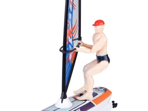 JOKOMISIADA Zdalnie sterowany świecący WINDSURFER pływający na pilota RC0740