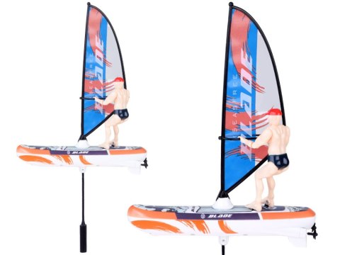 JOKOMISIADA Zdalnie sterowany świecący WINDSURFER pływający na pilota RC0740