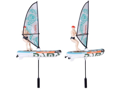 JOKOMISIADA Zdalnie sterowany świecący WINDSURFER pływający na pilota RC0740