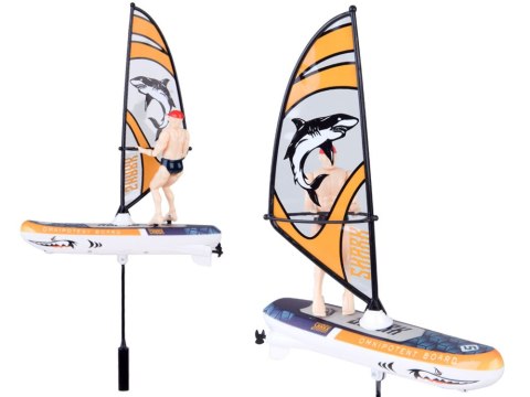 JOKOMISIADA Zdalnie sterowany świecący WINDSURFER pływający na pilota RC0740
