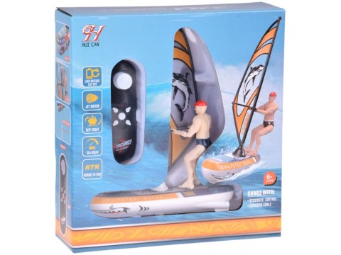 JOKOMISIADA Zdalnie sterowany świecący WINDSURFER pływający na pilota RC0740