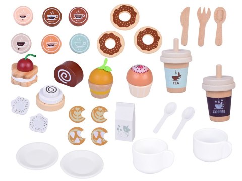 JOKOMISIADA Zestaw Drewniany Kawiarnia Coffee Shop Ekspres Kubeczki Desery ZA5938