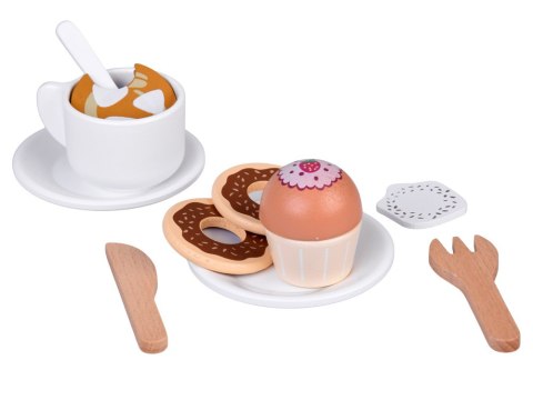 JOKOMISIADA Zestaw Drewniany Kawiarnia Coffee Shop Ekspres Kubeczki Desery ZA5938