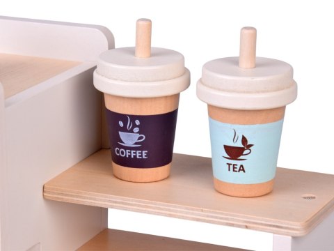 JOKOMISIADA Zestaw Drewniany Kawiarnia Coffee Shop Ekspres Kubeczki Desery ZA5938