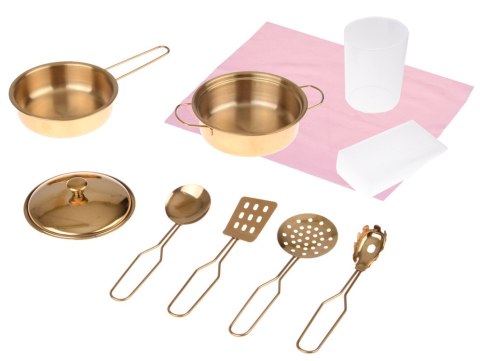 Producent niezdefiniowany Drewniana kuchnia dla dzieci RÓŻANA - palnik zlew garnki akcesoria ZA5932