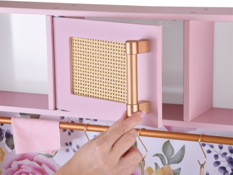 Producent niezdefiniowany Drewniana kuchnia dla dzieci RÓŻANA - palnik zlew garnki akcesoria ZA5932