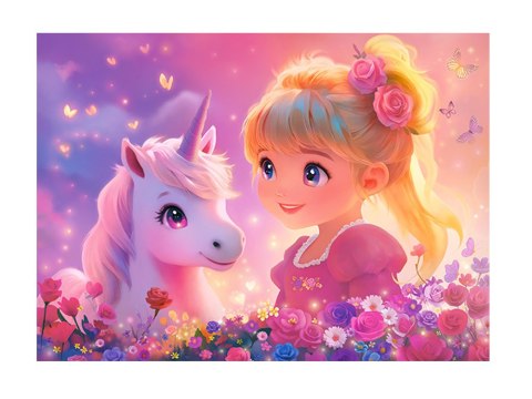 Castorland Puzzle 100-elementów Princess with Unicorn B-111299