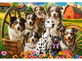 Castorland Puzzle 1000-elementów Happy Dogs In The Countryside C-105410-2
