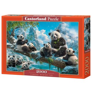 Castorland Puzzle 2000-elementów C-201013-2 Pandas Winter Fun