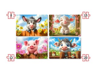Castorland Puzzle 4w1 Cute Animals B-041084