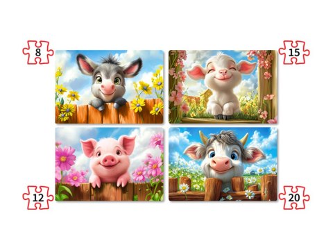 Castorland Puzzle 4w1 Cute Animals B-041084