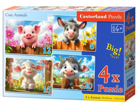 Castorland Puzzle 4w1 Cute Animals B-041084