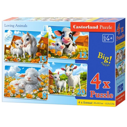 Castorland Puzzle 4w1 Loving Animals B-041060