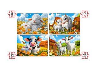 Castorland Puzzle 4w1 Loving Animals B-041060