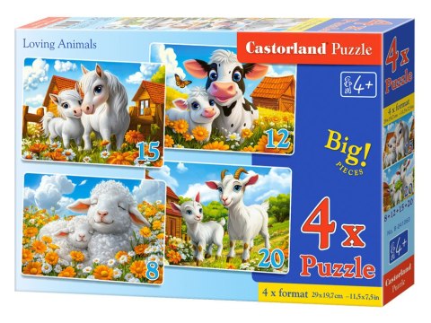Castorland Puzzle 4w1 Loving Animals B-041060