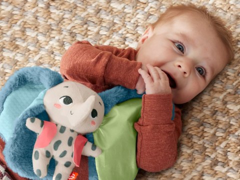 Fisher-Price Mattel Fisher Price Przytulanka sensoryczna słonik - Wielkouchy ZA6044