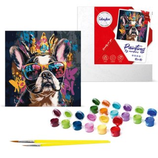 Ideyka Malowanie po numerach 40 x 40 cm KHO6706 Jasny buldog AP0097